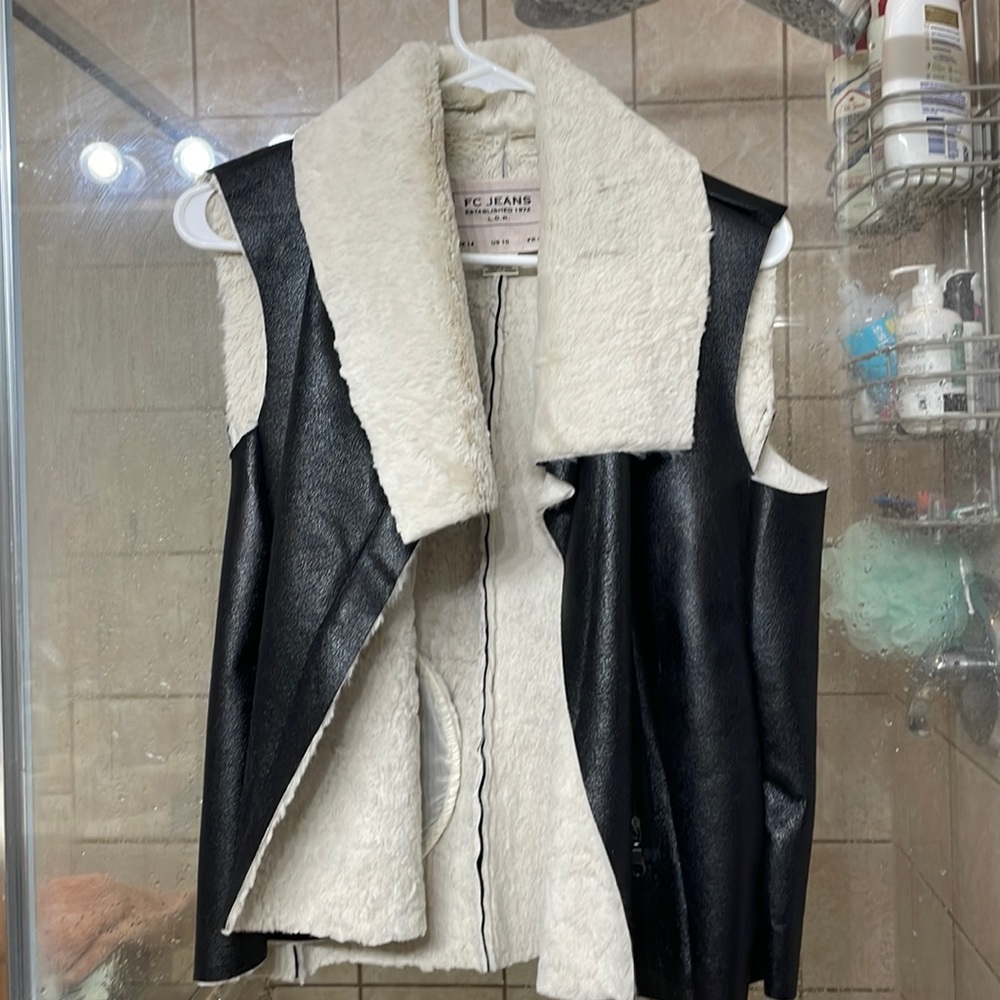 FC Jeans black faux shearling vest